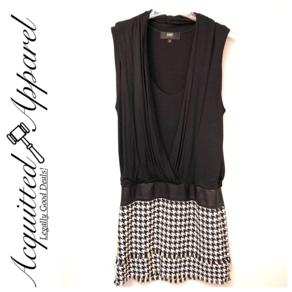 ABS Allen Schwartz Vintage Mod Dress Black White
